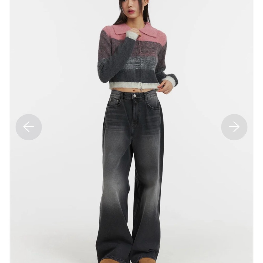 Chic Gray Wide Leg Jeans